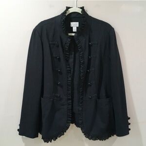 Chico's Plus Contemporary Band Style Jacket Black 2025 Fall Trend Ponte Size 3